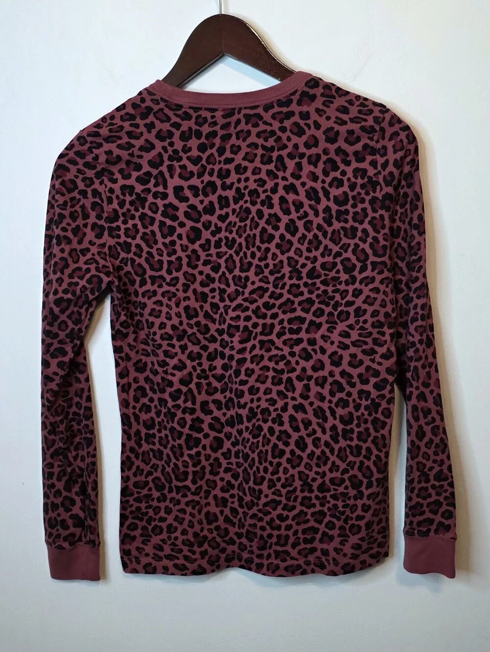 Nike The Nike Tee Cedar Berry Leopard Print Long Sleeve Top Size Small